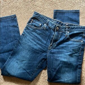 Ag Adriano Goldschmied Blue Straight Jeans with Natural Fading